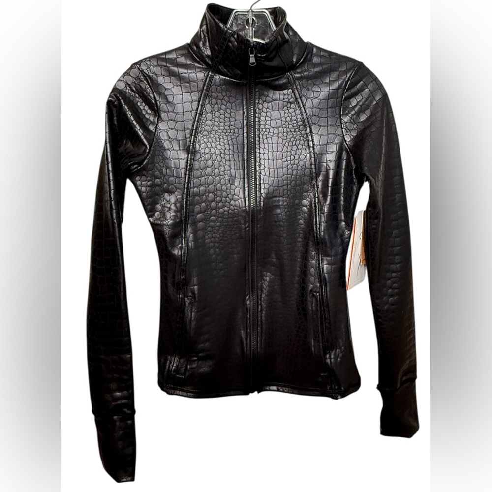 X by Gottex Line Jacket in Black Croc Print XS NWT Peach Skin Collection - Picture 3 of 11